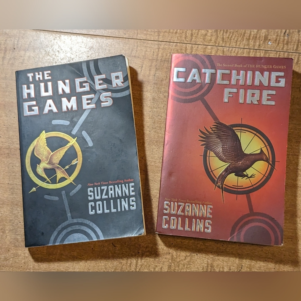 Catching Fire & The Hunger Games paperback books J-2